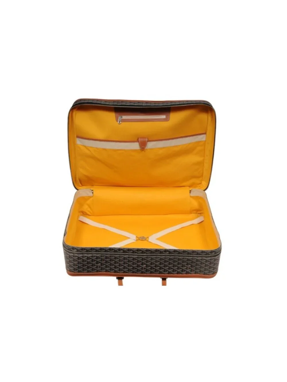 Goyard Brown Goyardine Canvas Leather Majordome 60 Travel Luggage Trunk Bag